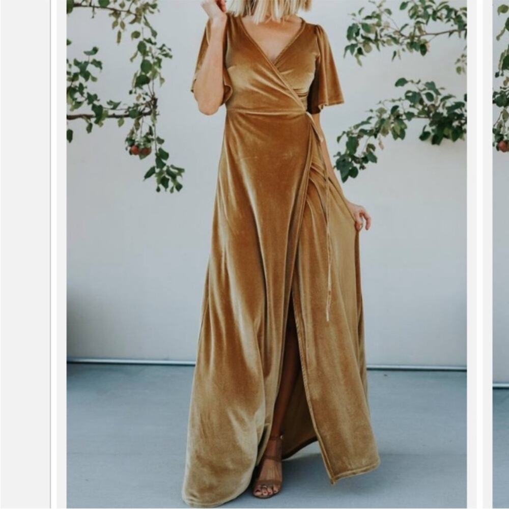 Baltic Born Meghan Velvet Maxi Wrap Dress Size M